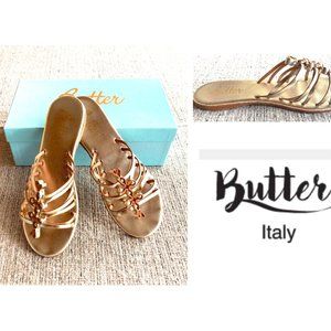 Butter Leather Gold Sandals (Sz 9)